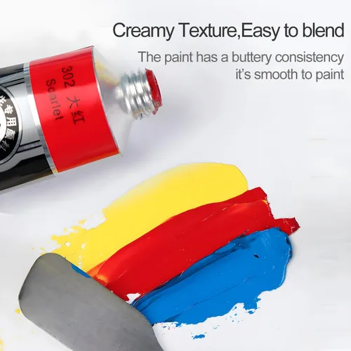 Vista 2 de LIGHTWISH Pintura al óleo, 21 colores al óleo vibrantes, tubos grandes de 1.7 onzas líquidas, pintura a base de aceite para pintura en lienzo
