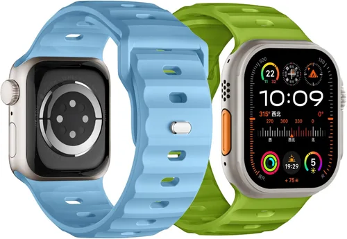 Vista 14 de Correa deportiva compatible con Apple Watch Ultra 2 Band de 1.929 in 1.811 in 1.772 in 1.732 in 1.654 in para hombres, correas de silicona suave