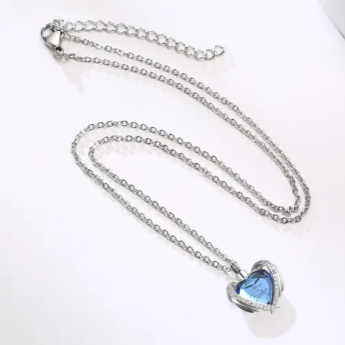 Vista 7 de Heart Urn Necklace for Ashes for Women Men of Loved Ones Cremation Jewelry Keepsake Memorial Pendant with Angel Wing
