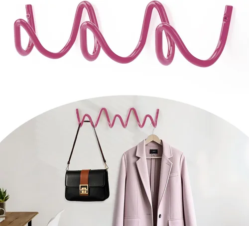 Vista 11 de Perchero de Pared con Montaje en Pared, Ganchos de Pared Creativos con Capacidad de 20KG, Fácil Instalación, Ganchos Multiusos para Abrigo, Negro