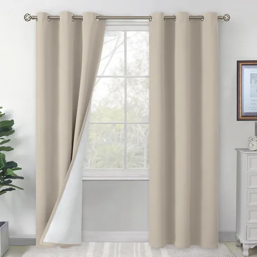 Vista 10 de BGment Cortinas opacas cortas de 30 pulgadas de largo, 2 paneles de cortinas 100% de oscurecimiento de la habitación para ventanas pequeñas