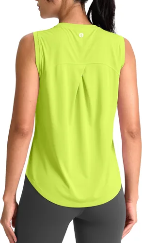 Vista 19 de SANTINY Camiseta sin mangas de entrenamiento para mujer, camiseta atlética Negro