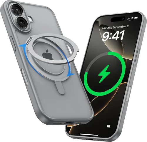 Vista 34 de MAGIC JOHN Soporte Magnético Invisible Giratorio 360° para Funda de iPhone 14 Pro [Agarre Antideslizante] [Compatible con MagSafe] 16 Pies