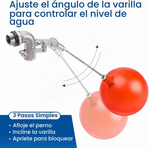 Vista 5 de Válvula de flotador de acero inoxidable de 1/2 pulgada – Control de nivel de agua automático de acero inoxidable 304 de servicio pesado, brazo
