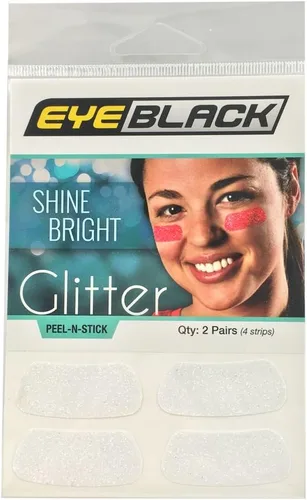 Vista 2 de EyeBlack Tiras de purpurina coloridas para debajo de los ojos, fútbol, béisbol, sóftbol, fútbol, ideal para adultos y niños, fanáticos