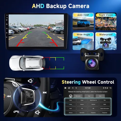 Vista 6 de 6G+128G 8-Core Android Estéreo de coche de doble DIN de 10.1 pulgadas con pantalla táctil IPS, Carplay inalámbrico, Android Auto, radio de coche