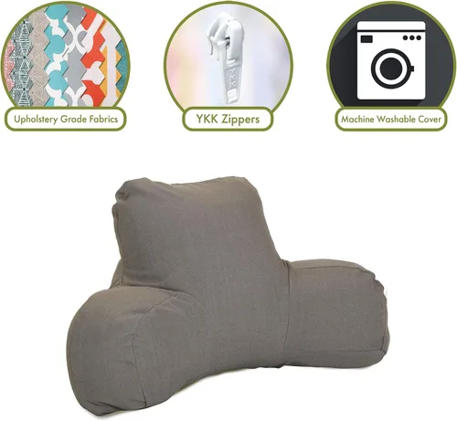 Vista 2 de Majestic Home Goods Wales - Almohada de lectura, color gris