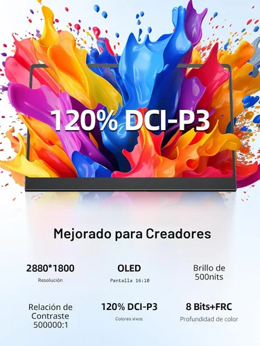 Vista 5 de UPERFECT Monitor portátil OLED con pantalla táctil de 14 pulgadas, 3K 2880 x 1800 120Hz Monitor portátil para juegos de 0.1 ms, 500 liendres