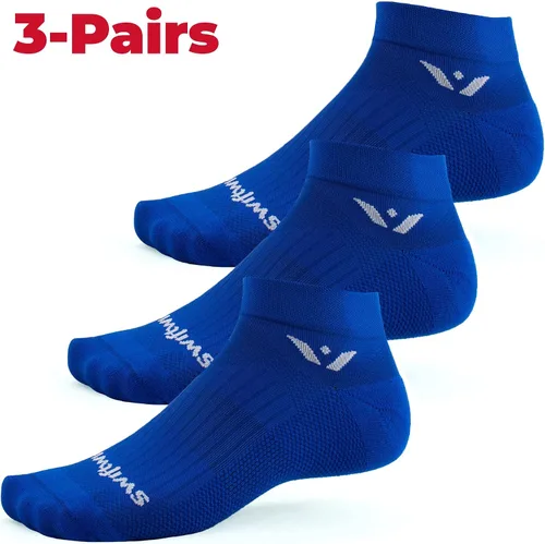 Vista 2 de Swiftwick - ASPIRE ONE (3 pares) calcetines para correr y ciclismo, transpirables, ajuste de compresión
