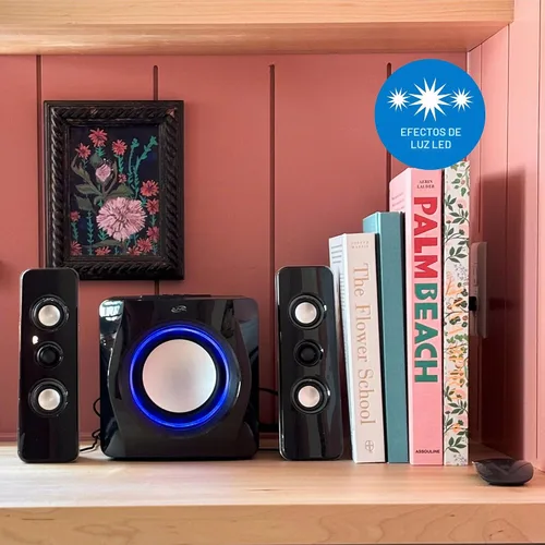 Vista 6 de iLive Electronics Sistema de altavoces Bluetooth con subwoofer integrado, 7.28 x 8.86 x 7.28 pulgadas, negro (iHB23B)