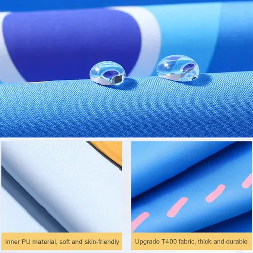 Vista 5 de Chubasquero para niños y niñas, poncho de lluvia con capucha, impermeable, impermeable, reutilizable, para lluvia de 4 a 18 años