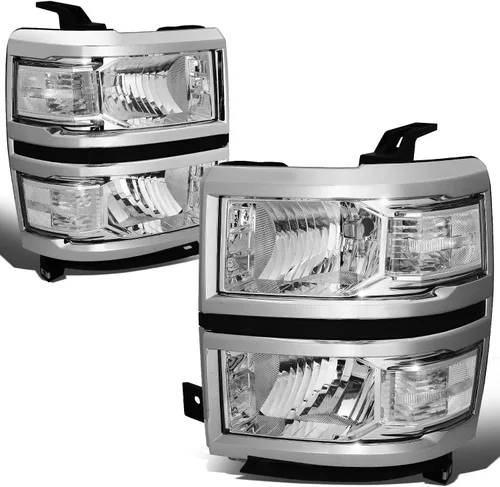 Vista 8 de DNA MOTORING HL-OH-CSIL14-BK-AM Faros delanteros negros y ámbar compatibles con Silverado 1500 2014-2015