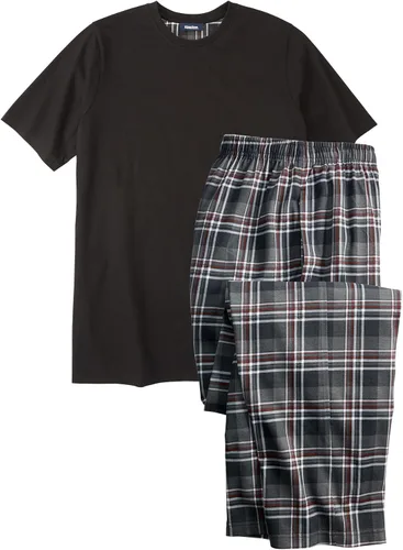 Vista 9 de KingSize Conjunto de pijama a cuadros de punto de jersey grande y alto para hombre Cuadros búfalo negro