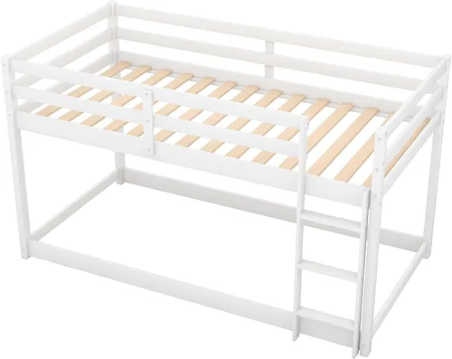 Vista 34 de Twin Size Bunk Bed with Panelled Headboard and Footboard, Antique Dark Oak Antique Oak