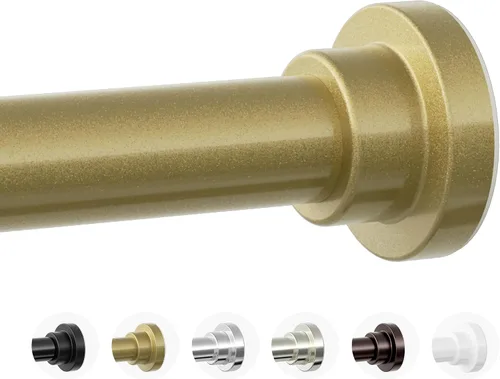 Vista 8 de Mcrbeay Barra de cortina de ducha, barra de ducha de tensión resistente de 1 pulgada de diámetro, antideslizante, ajustable, de 28 a 46 pulgadas