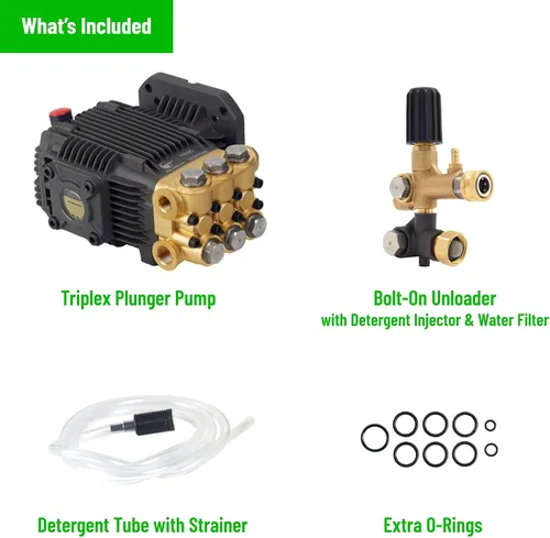 Vista 9 de Canpump CF 1522 E: 1500 psi @ 2.2 US gpm Bomba de repuesto para hidrolavadora eléctrica con descargador externo, eje horizontal de 5/8 pulgadas