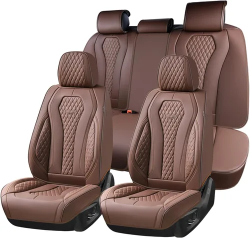 Vista 28 de Coverado Fundas de asiento de automóvil, fundas de asiento delantero, funda de asiento de coche beige, fundas impermeables para asiento
