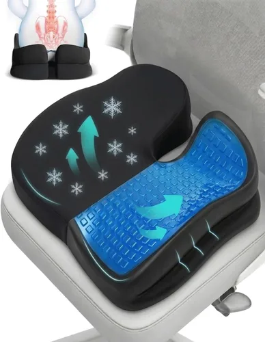 Vista 7 de Cojines de asiento para sillas de oficina, cojín de silla de ruedas para dolor de espalda sentado durante mucho tiempo, cojín de espuma