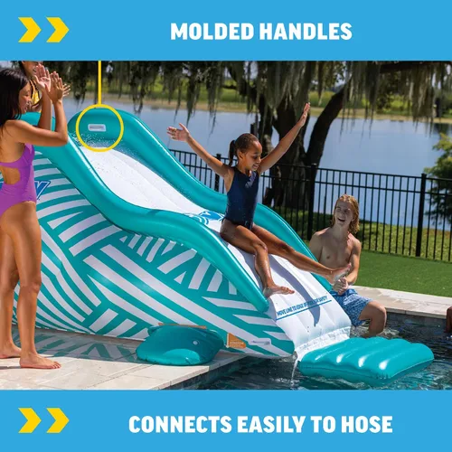 Vista 3 de Wow Sports Wiggler - Tobogán inflable para rociadores, color blanco y verde azulado, accesorio para manguera de jardín, para fiestas en el patio