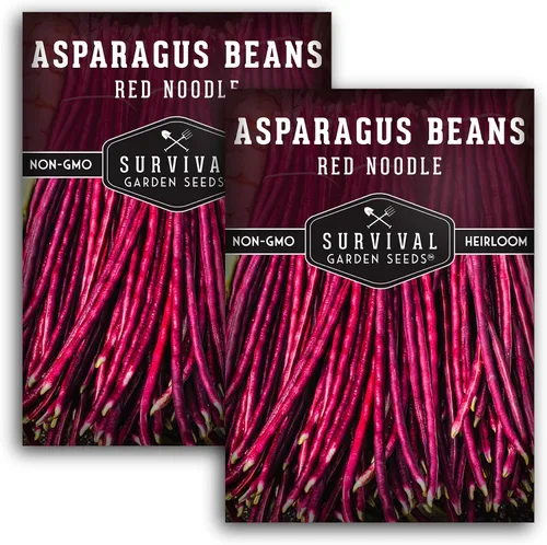 Vista 9 de Yardlong - Semillas de frijoles para plantar, semillas de frijoles espárragos de fideos rojos, vainas rojas extralargas en vides trepadoras amantes