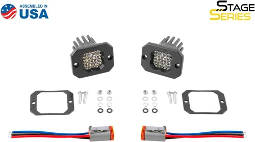 Vista 7 de Diode Dynamics SSC1 Sport Cápsula LED Blanca de Montaje Empotrado (par), Flood con Retroiluminación Ámbar