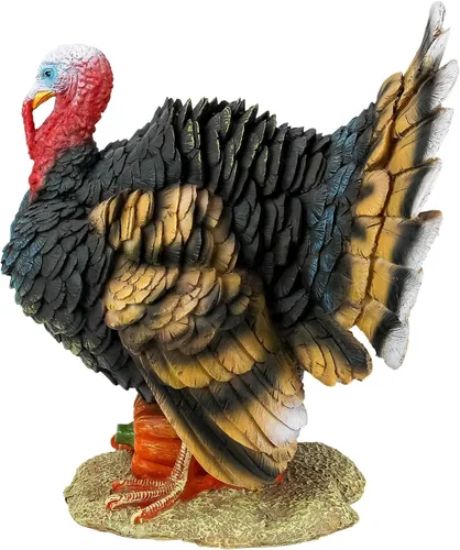 Vista 3 de Design Toscano QM2373100 Estatua de Pavo Norteamericano, a todo color, Pequeña