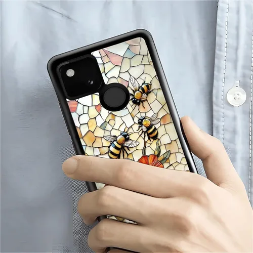 Vista 7 de Compatible con Google Pixel 4A 5G Mobile Case Creative Acrylic Back Panel Silicona Edge Case Slim Protección Especialmente para Google Pixel 4A 5G