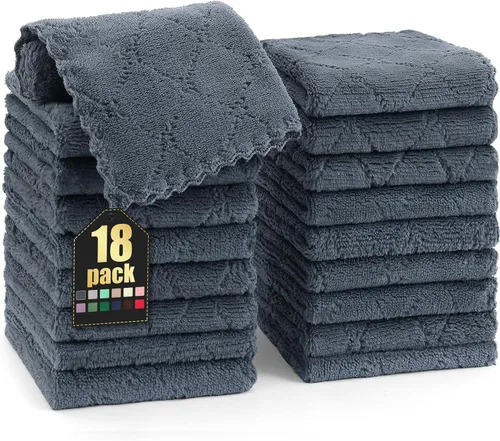 Vista 83 de Homaxy - Paquete de 12 trapos de cocina (13 x 19 pulgadas, marrón), de terciopelo coral supersuaves y absorbentes para lavar platos, paño