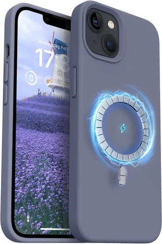 Vista 14 de Compatible con iPhone 13, funda de silicona para teléfono con forro de microfibra delgado a prueba de golpes, suave antiarañazos, 6.1 pulgadas