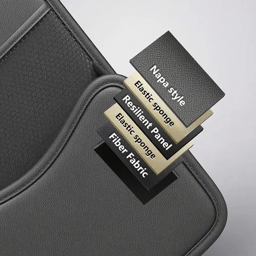 Vista 3 de Organizador de asiento trasero para automóvil, organizador de maletero para SUV con soporte para pañuelos y 2 bolsillos de red para teléfono