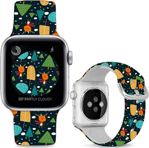 Vista 10 de Correas de reloj de silicona suave compatibles con Apple Watch de 1.496 in 1.575 in 1.614 in 1.654 in 1.732 in 1.772 in 1.811 in 1.929 in Ultra 2