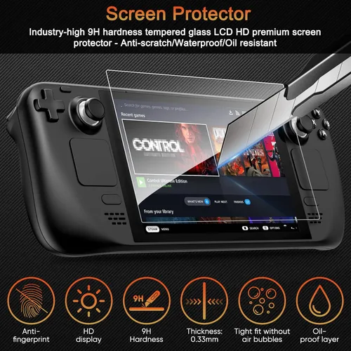 Vista 3 de GORIXER Protective Case for Steam Deck with Kickstand, TPU Protector Cover Accessories with Stand & Screen Protector & Thumb Grips, Full Protection