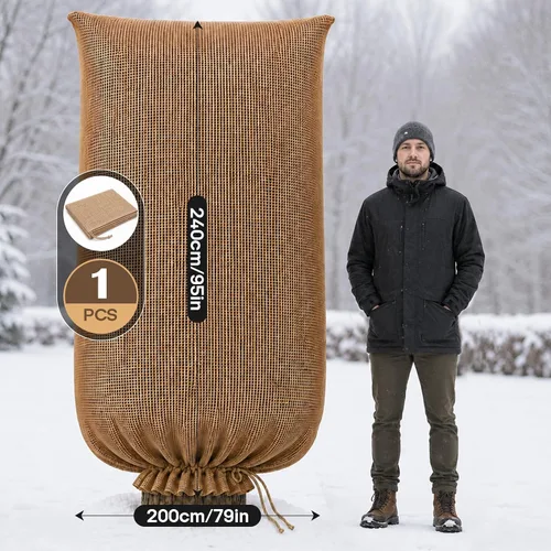 Vista 3 de Bolsas extra grandes de arpillera para plantas de invierno de 79 x