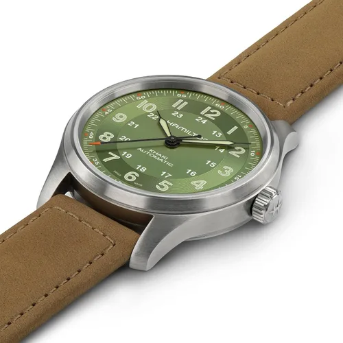 Vista 2 de Hamilton Reloj de hombre con esfera verde automático de campo caqui H70545560, Verde