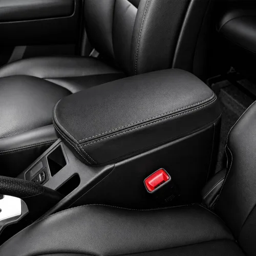 Vista 48 de Great-luck Funda de cuero para consola central, almohadilla para reposabrazos, accesorios de cubierta de caja (costuras rojas) para BMW X1 2023 2024
