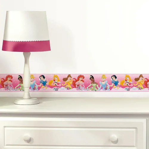 Vista 3 de RoomMates, RMK4397BD - Borde de princesa de Disney Dream From The Heart Pink Peel & Stick