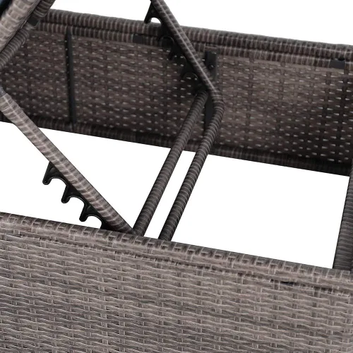 Vista 8 de Patiorama Tumbona para Patio al Aire Libre, Elegante Silla Tumbona Reclinable Ajustable de Ratán para Piscina con Cojín, Mimbre de PE Gris, Marco