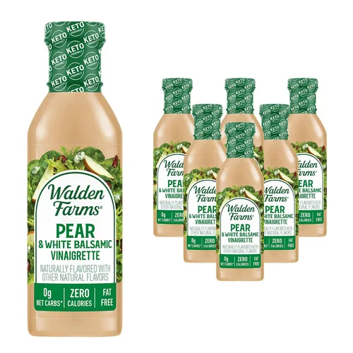 Vista 61 de Walden Farms Vinagreta balsámica de pera y blanca, sin calorías, sin gluten, baja en carbohidratos, apta para dieta cetogénica, vegana, sin azúcar