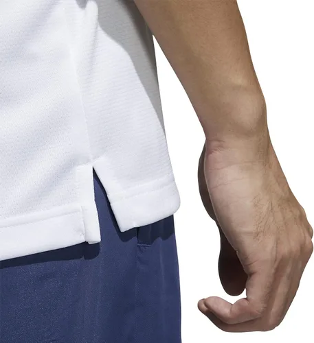 Vista 5 de adidas Camisa polo diseñada 2 Move de 3 rayas para hombre, Grey Five-black