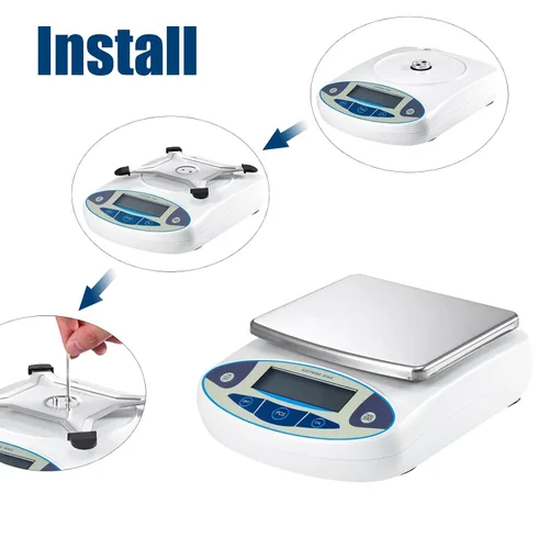 Vista 6 de Balanza analítica de laboratorio de 211.64 oz x 0.00 oz, báscula electrónica digital de alta precisión de 0.00 oz, báscula científica
