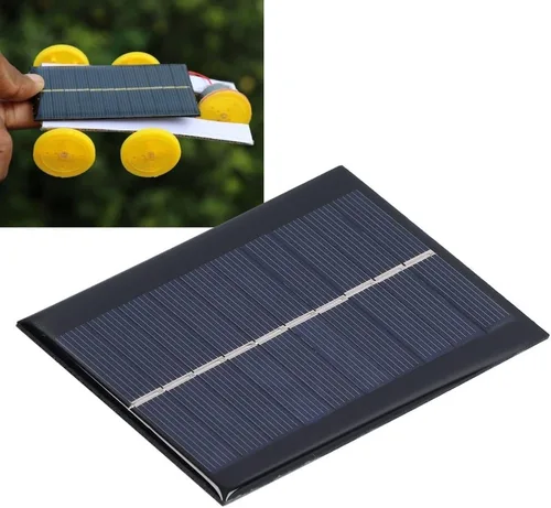 Vista 3 de Módulo de panel solar de 2 piezas de 1W 5V - Células solares de silicio policristalino para generación de energía al aire libre con marco resistente