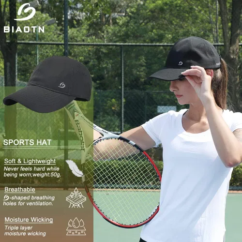 Vista 2 de Paquete de 3 gorras de béisbol ajustables para mujer con caja de regalo, sombreros deportivos transpirables de primera calidad para mujeres y hombres