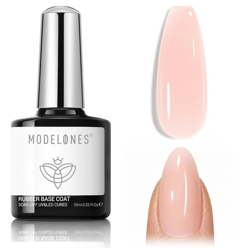 Vista 11 de modelones Base de goma y capa superior de gel para uñas débiles curado en U Transparente