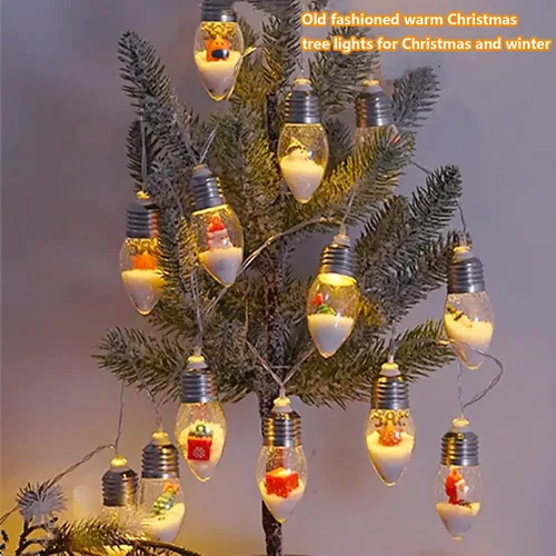 Vista 6 de Luces de Navidad con forma de globo de nieve para interiores, 2 unidades, 7 pies, luces de cadena de Navidad que funcionan