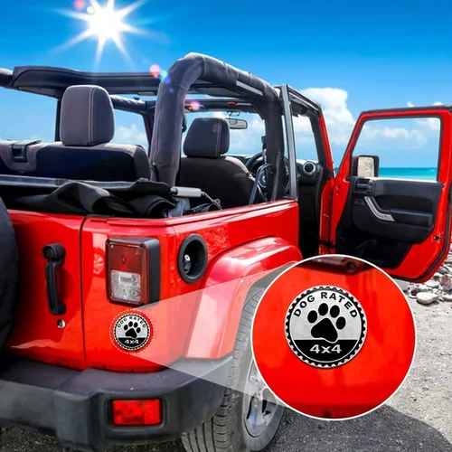Vista 3 de Emblema de automóvil, 4 x 4 de metal para automóvil, insignias de metal 3D, emblemas redondos compatibles con Jeep Wrangler, vehículos, camiones