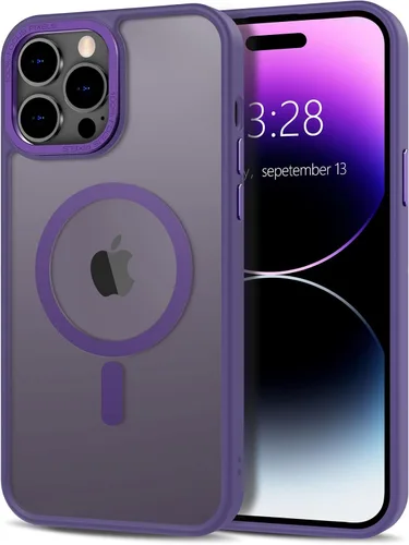 Vista 88 de Anuck - Funda magnética para iPhone 11 compatible con MagSafe, carcasa trasera mate translúcida dura, borde de TPU, delgada, resistente a impactos