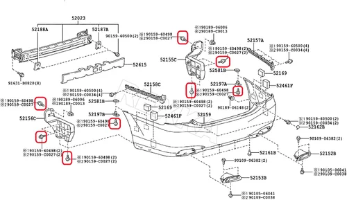 Vista 5 de Rexka Perno de tornillo de moldeo basculante para cubierta de parachoques para 90159-60498 Tacoma, Tundra, Highlander, RAV4, ES, GS, is, LS, RX