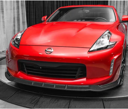 Vista 4 de Q1-TECH, 9 piezas de difusor de parachoques delantero y falda lateral compatible con Nissan 370Z 2013-2020, alerón de parachoques delantero, divisor