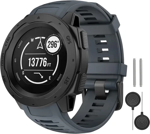Vista 7 de Compatible con Garmin Instinct Band, correa de repuesto de silicona suave para Garmin Instinct 2/Solar/Tactical