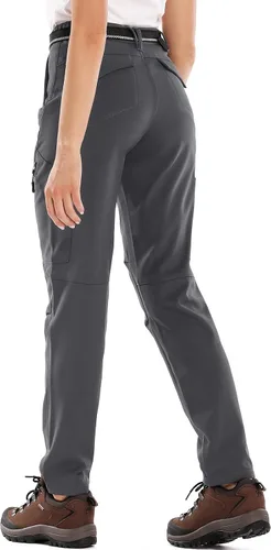 Vista 2 de Womens Snow Pants Winter Fleece Lined Waterproof Soft Shell Insulated Outdoor Camping Travel ski Pants